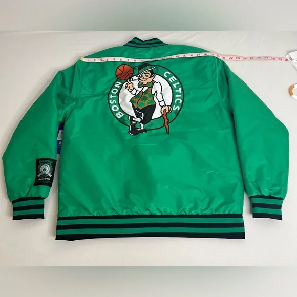 Authentic Ultra GAME NBA Boston Celtics-Embroidered Satin Varsity Jacket Size M - Picture 3 of 10